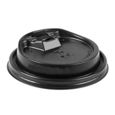 12-24oz Black PP Tab-Back Lid (90mm)
